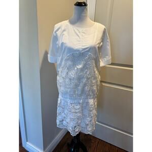 See by Chloe White Solid Burnt Out Slip Dress SZ 8